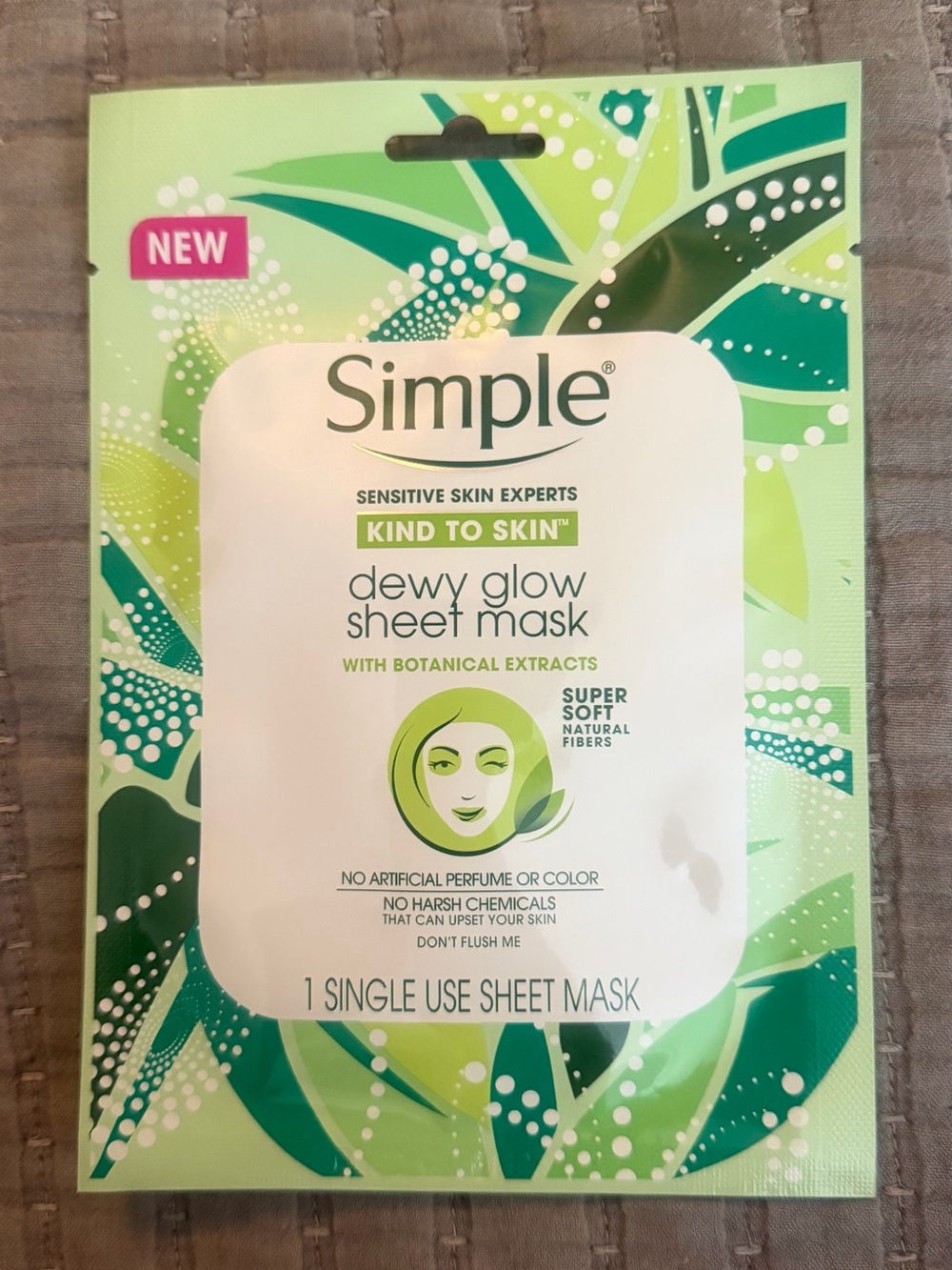 Box of 10 (ten) Simple Dewy Glow Sheet Mask with Botanical Extracts